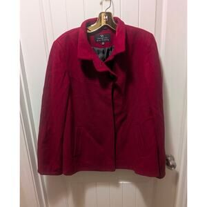 COLLECTION BY GALLERY Red Women's M Lined Peacoat Coat Jacket 100% Wool
